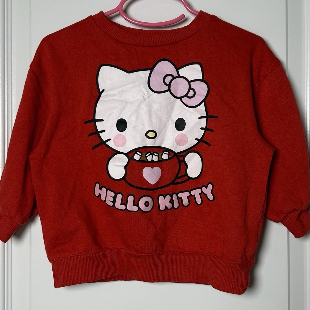 Hello Kitty by Sanrio Toddler Red Hot Cocoa Graphic Print Crewneck Sweatshirt